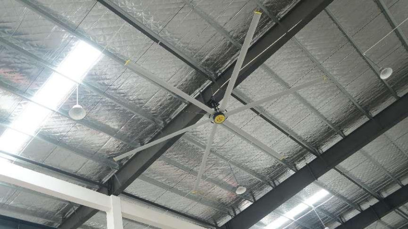 9.53m3/min 6pcs Alloy Industrial Ceiling Fan 55r/min Ταχύτητα περιστροφής 3/380V/50HZ Δύναμη