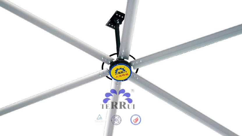 Βιομηχανικός ανεμιστήρας οροφής με 14300m3/min ροή αέρα για IP55 εργαστήριο και 6pcs κράμα