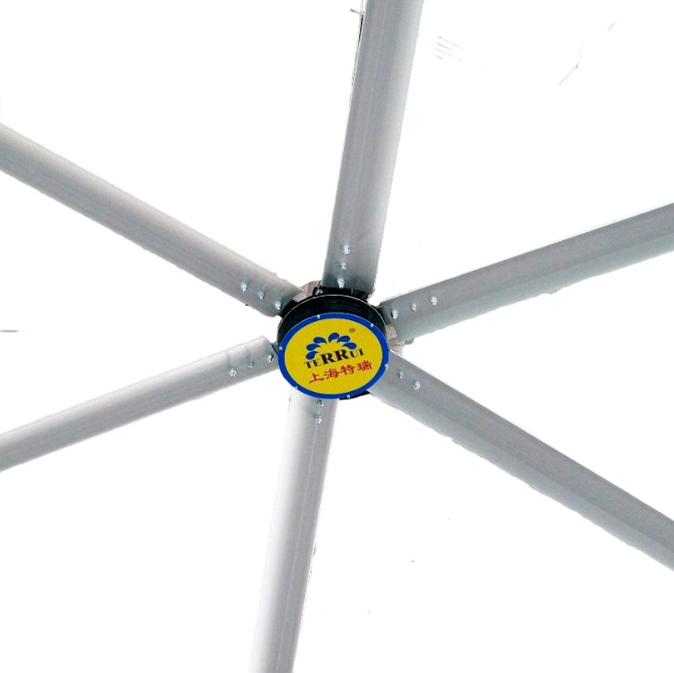 7300mm/24FT Βιομηχανικός ανεμιστήρας οροφής για υψηλό όγκο αέρα/W 9,53m3/min σε βιομηχανικά περιβάλλοντα